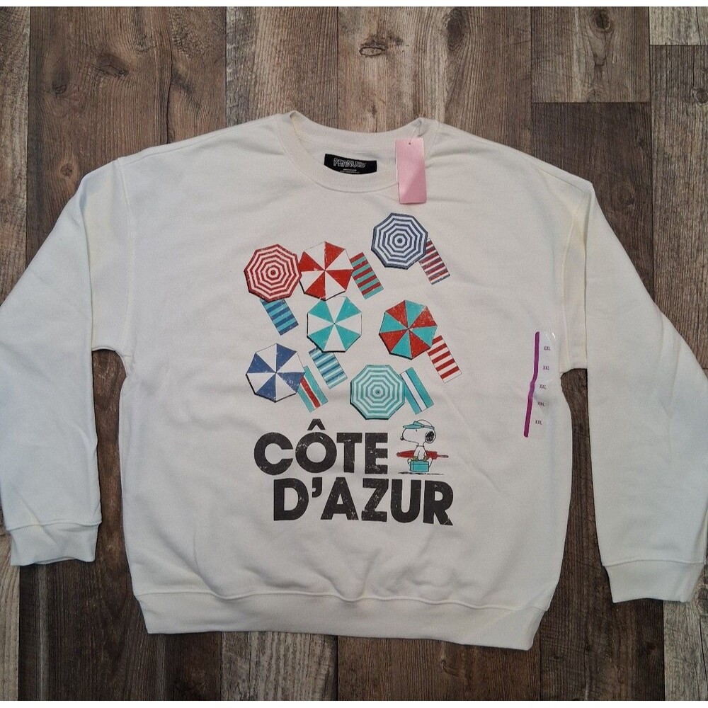NEW! Women's Peanuts Snoopy Côte‎ D'azur Crewneck Sweater, Size XXL
